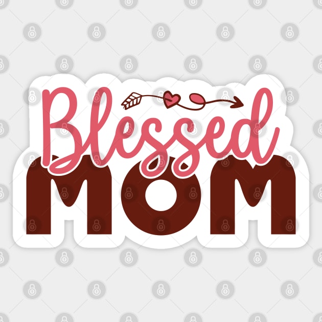 Blessed Mom Sticker by Mako Design 
